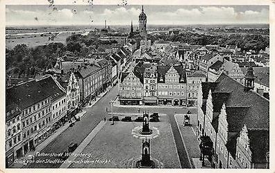 Lutherstadt Wittenberg Blick von der Stadtkirche nach dem Markt 1937