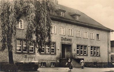 Postamt in Aken/Elbe Sachsen-Anhalt Postkarte AK 1959