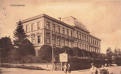 Alte Schule in Schulckenau Šluknov Böhmen Postkarte AK 1942