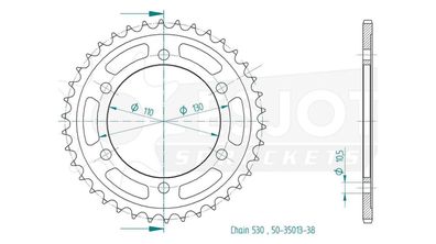 ESJOT Kettenrad "35013" 530, Stahl 46 Zähne