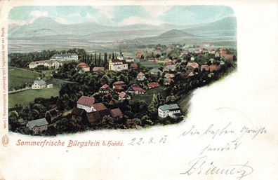 Sommerfrische Bürgstein bei Haida Böhmen Postkarte AK 1903