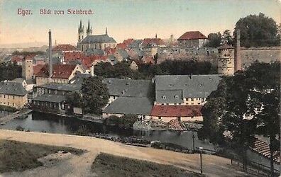 Eger Blick vom Steinbruch Postkarte AK