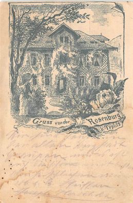 Gruß von der Rosenburg b. Teplitz, Postkarte 1897