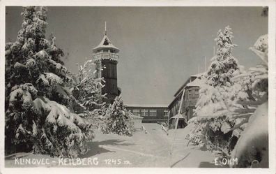 Keilberg im Winter in Böhmen Postkarte AK 1931