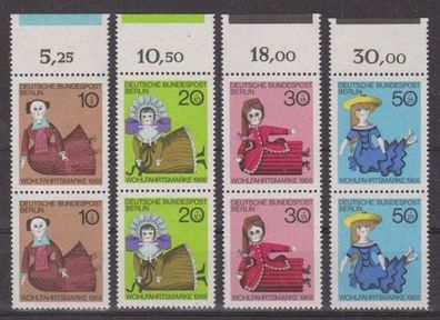 Berlin 1968 postfrisch senkrecht Paar Oberrand MiNr. 322-325 Puppen