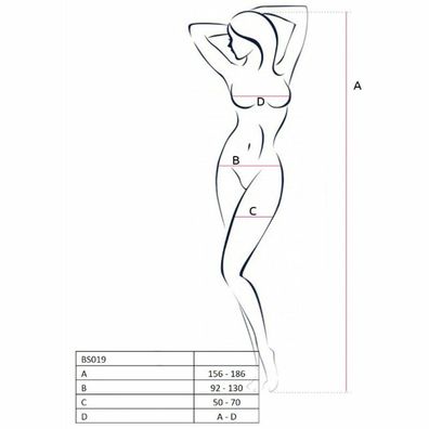 FRAU BS019 Bodystocking Schwarz Einheitsgrösse