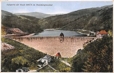 Talsperre der Stadt Brüx im Hammergrundtal AK 1928