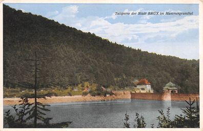 Talsperre Stadt Brüx im Hammergrundtal Postkarte 1939