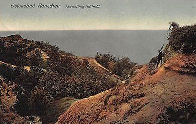 Ostseebad Rauschen Ostpreußen Kordolling - Schlucht Postkarte Bahnpost 1910