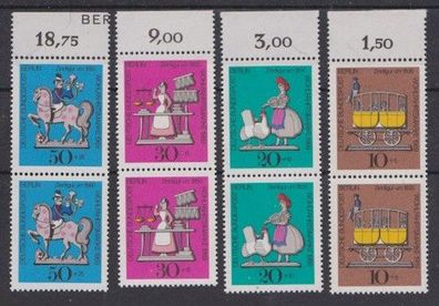 Berlin 1969 postfrisch senkrecht Paar mit Oberrand MiNr. 348-351 Zinnfiguren