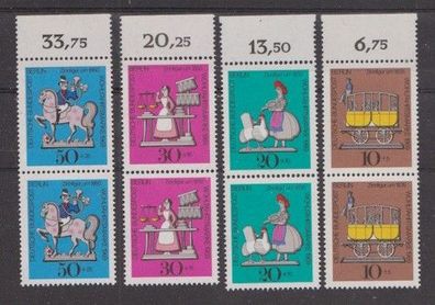 Berlin 1969 postfrisch senkrecht Paar Oberrand MiNr. 348-351 Zinnfiguren