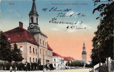 Tilsit / Sowetsk Ostpreußen Deutsche Strasse Postkarte