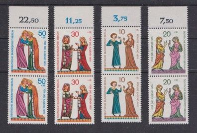 Berlin 1970 postfrisch senkrecht Paar Oberrand MiNr. 354-357 Minnesänger