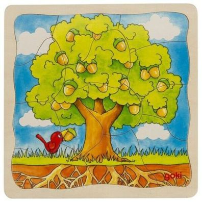 goki Schichtenpuzzle Der Baum Puzzle Holzspielzeug Holzspiel Holzpuzzle NEU