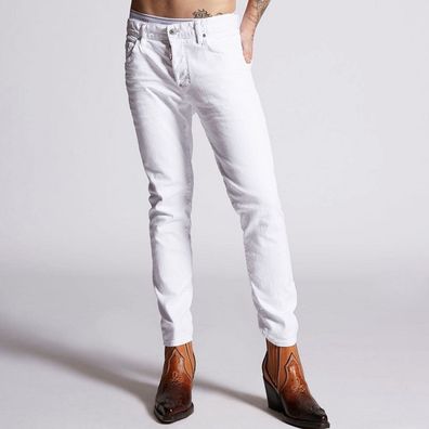 Dsquared² Jeans Skater Iconic White Skinny Hose Denim Pants 5 Pocket Trouser 46