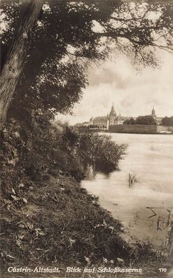 Blick auf Schlosskaserne Cüstrin-Altstadt Neumark/Ostbrandenburg Postkarte AK