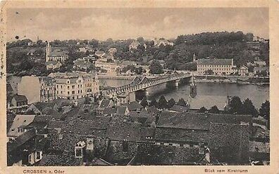 Crossen a. Oder Blick vom Kirchturm Postkarte AK 1914