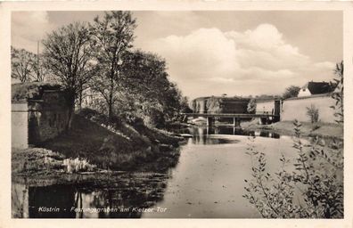 Festungsgraben am Kietzer Tor in Küstrin Ostbrandenburg Postkarte AK 1941