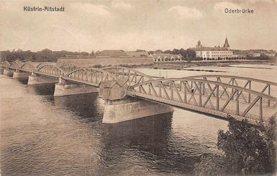 Küstrin - Altstadt Kostrzyn nad Odra Oderbrücke AK 1916