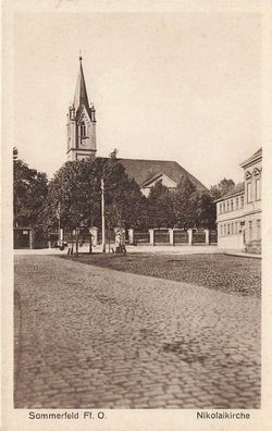 Nikolaikirche in Sommerfeld Ffo Niederlausitz Ostbrandenburg Postkarte AK