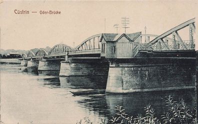 Oder-Brücke in Cüstrin Neumark Postkarte AK 1926