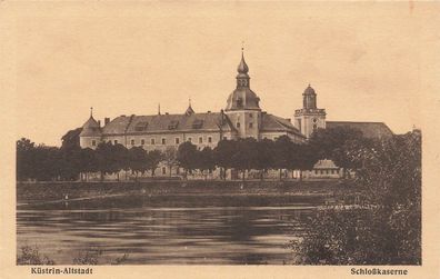 Schlosskaserne in Cüstrin-Altstadt Neumark/Ostbrandenburg Postkarte AK