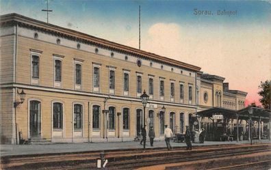 Sorau Niederlausitz Bahnhof Postkarte 1915