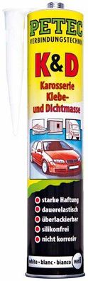 PETEC Dichtmasse "K&amp; " Karosserie Kl 310 ml Kartusche, weiß