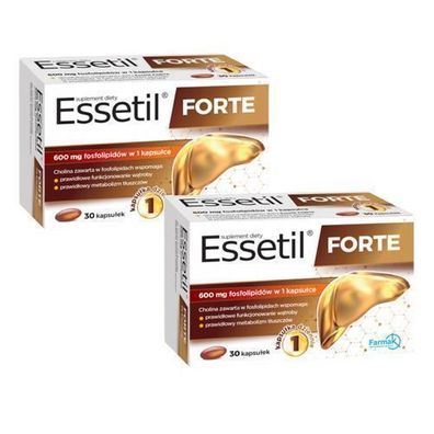 Essetil Forte Leberschutz Lebergesundheit Cholin Phospholipide 600mg 30 Kaps. x2