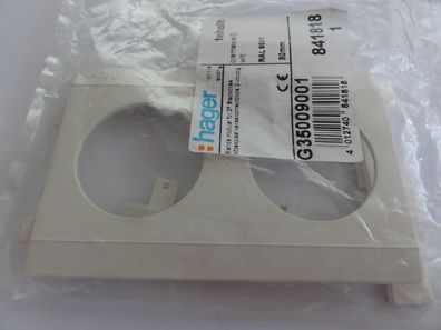 Hager Tehalit G35009001 2fach Steckdosenabdeckung 80mm Cremweiß