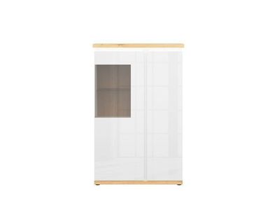 BLACK RED WHITE Vitrinenschrank Laval | Standvitrine | 42,5 x 96,5 x 149 cm, Weiss