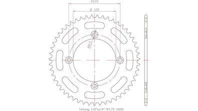 ESJOT Kettenrad "13044" 420, Aluminium 60 Zähne