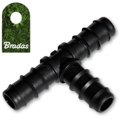 Zubehör für Tropfschlauch T-Stück 3x16mm Erweiterungsstück Bradas 7317