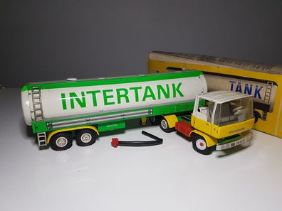 Altes DDR Blechauto LKW MS-66-07 Intertank OVP Blech Spielzeug Tanker 60er Auto MSB