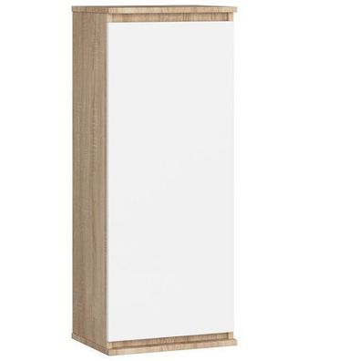 Hängender Schrank AKORD W40 Sonoma-Eiche 40 cm Front Weiß B40 x H99 x T30 cm