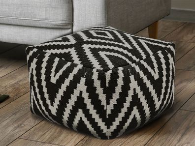 Sitzwürfel Fußhocker Sitzhocker 55x37x55 cm Pouf Kelim Bodenkissen Peru schwarz