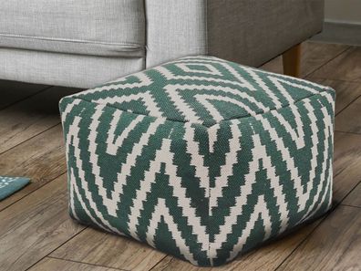 Sitzwürfel Fußhocker Sitzhocker 55x37x55 cm Pouf Kelim Bodenkissen Peru türkis