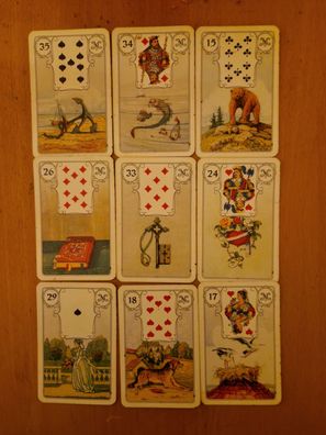 Lenormand Kartenlegen 9er Schema