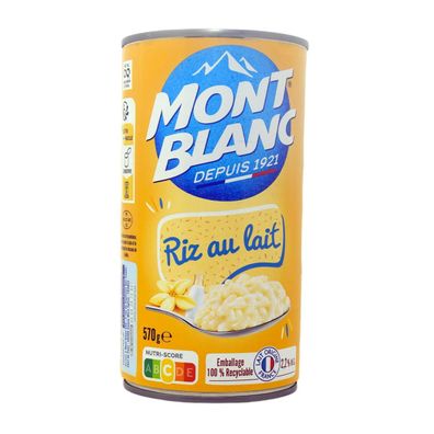 Mont Blanc RIZ AU LAIT - Cremiger Milchreis im 570g Becher, traditionell französisch