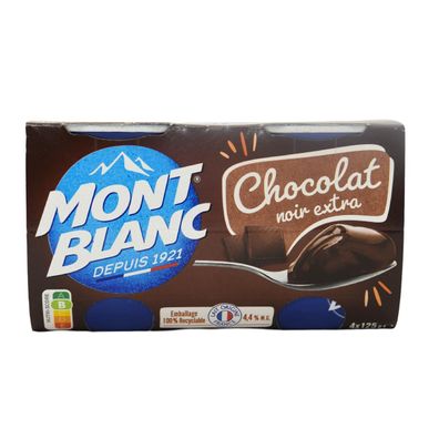 Mont Blanc La Crème Dessert au Chocolat Noir – Feine Schokoladencreme 4 x 125g