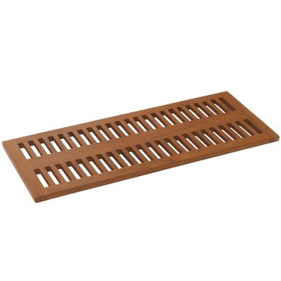 Teak-Badematte HWC-M86, Duschmatte, hochwertiges B-Grade-Teak (Kernholz, 20-30 Jahre)