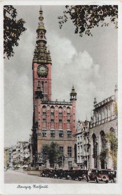 Ansicht Rathaus in Danzig Postkarte AK 1940