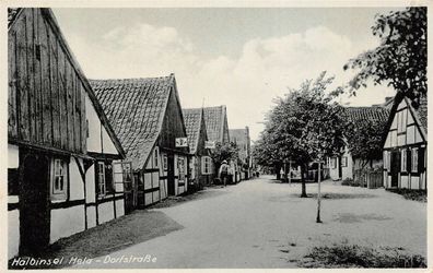 Danzig Halbinsel Hel Dorfstrasse Postkarte