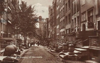 Danzig Frauengasse mit Sternwarte Postkarte 1930