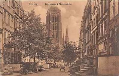 Danzig Jopengasse u. Marienkirche