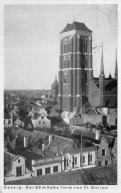 Danzig, Turmvon St. Marien AK 1937