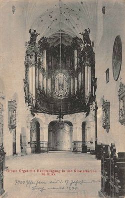 Grosse Orgel Hauptausgang Klosterkirche zu Oliva Danzig Postkarte AK