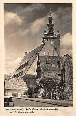 Hansestadt Danzig Große Mühle Müllergerkshaus St. Katharinenk. Postkarte AK 1942