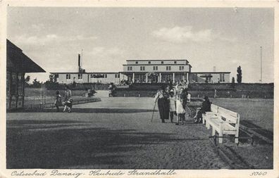 Heubude Strandhalle Ostseebad Danzig Postkarte AK 1937