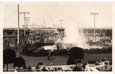 Ostseebad Zoppot / Danzig Kurpark Postkarte Danzig Briefmarke 1938